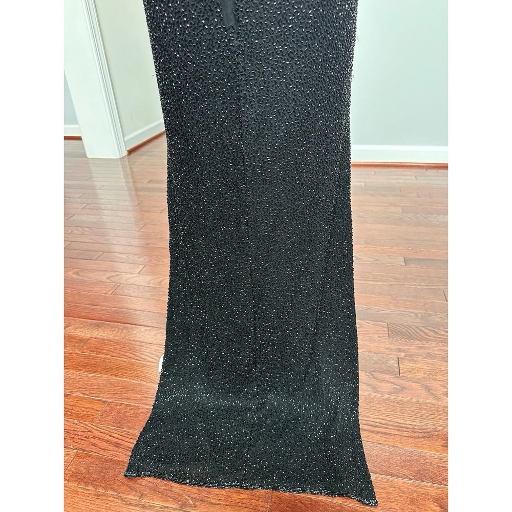 Vintage Cache Embellished Fully Beaded‎ Silk Gown Dress Sexy Feminine - Picture 5 of 12